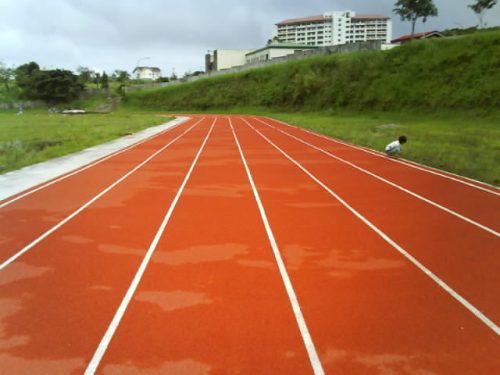 Tartan track surface